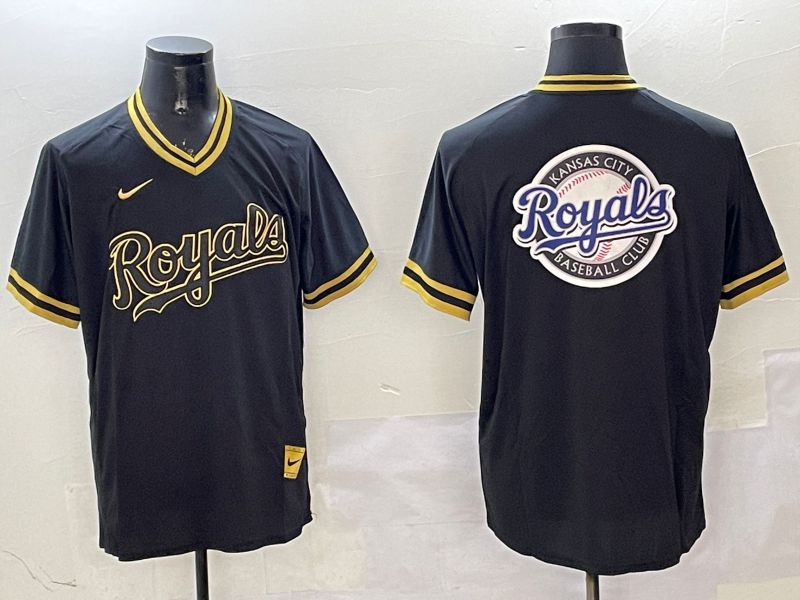 Men Kansas City Royals Blank Black Gold Game 2025 Nike MLB Jersey style 3